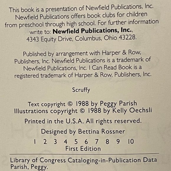 Scruffy By Peggy Parish Harper & Row 1988 - Picture 3 of 8